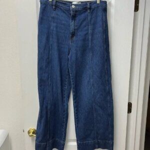Frame Denim Wide Leg Seamed Etta Dark Wash Jeans Sz 30